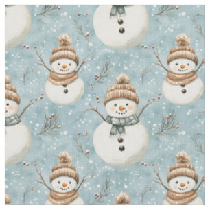 Snowmen & Snowflakes Fabric