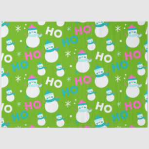 Snowmen Snowflakes Ho Ho Ho Christmas Tissue Paper