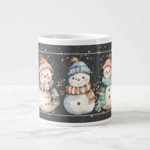 SNOWMEN, SNOWMEN, SNOWMEN WINTER  LARGE COFFEE MUG