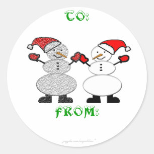 Snowmen Sticker Tag