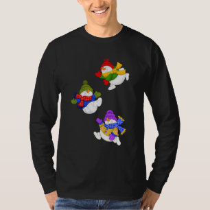Snowmen Trio T-Shirt – No Background – Vertica
