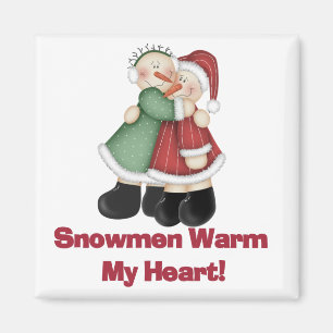 Snowmen Warm My Heart T-shirts and Gifts Magnet