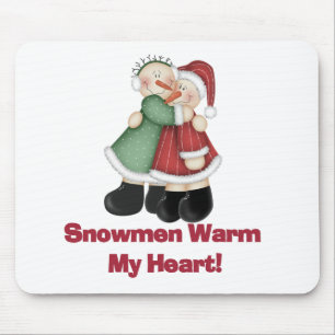 Snowmen Warm My Heart T-shirts and Gifts Mouse Pad