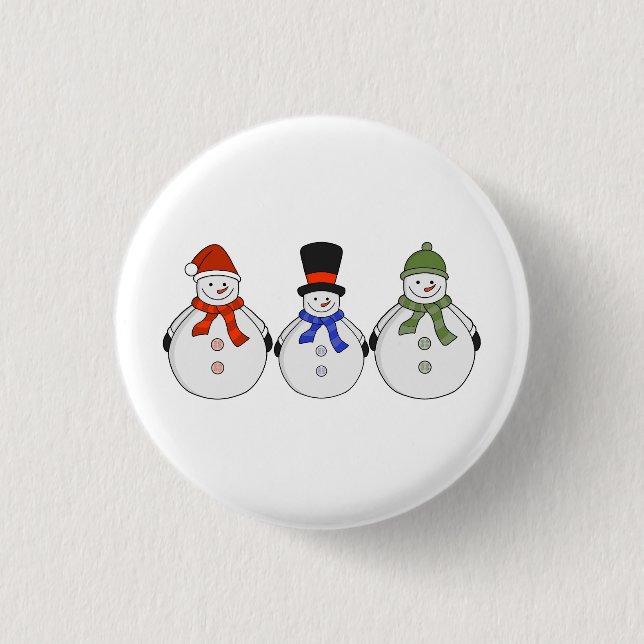 Snowmen Winter has come 3 Cm Round Badge (Front)