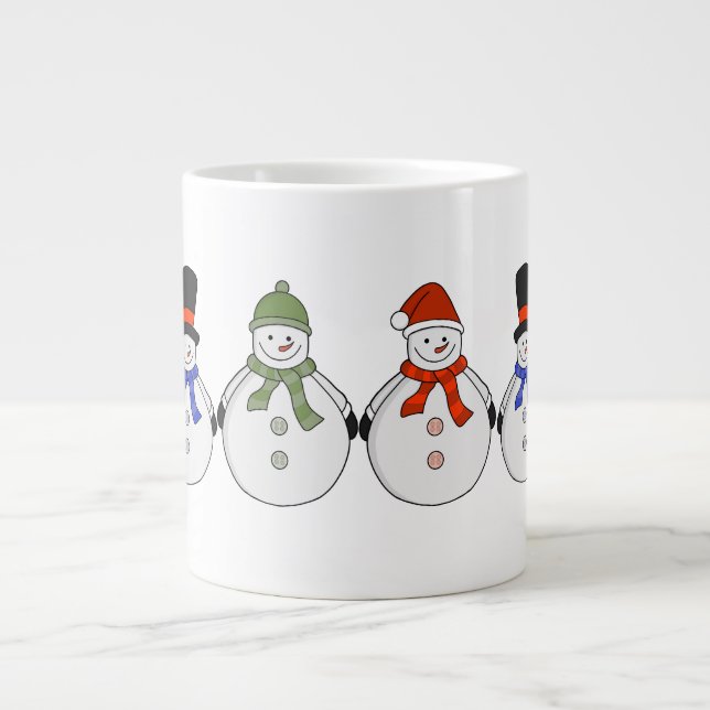 Snowmen Winter has come Large Coffee Mug (Front)