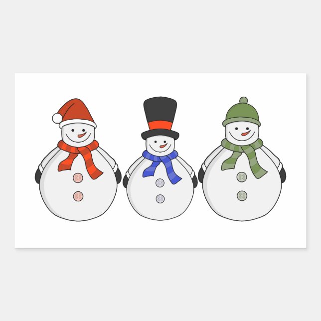 Snowmen Winter has come Rectangular Sticker (Front)