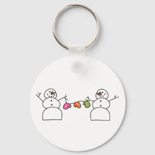 Snowmen with Mittens T-shirts and Gifts Key Ring