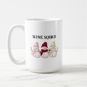 Snowmen Women Holding Wine Glasses Rosé Red White Coffee Mug