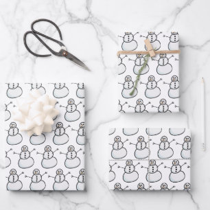 Snowmen Wrapping Paper Sheet