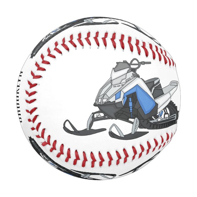 Snowmobile cartoon illustration baseball (Front Left)