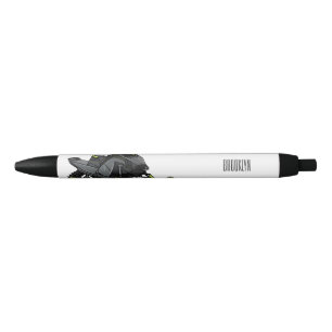 Snowmobile cartoon illustration black ink pen