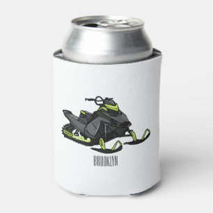 Snowmobile cartoon illustration can cooler