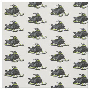 Snowmobile cartoon illustration fabric