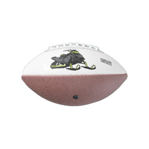 Snowmobile cartoon illustration football