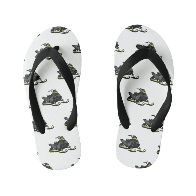 Snowmobile cartoon illustration  kid's thongs (Footbed)