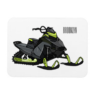 Snowmobile cartoon illustration  magnet