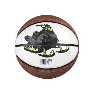 Snowmobile cartoon illustration mini basketball