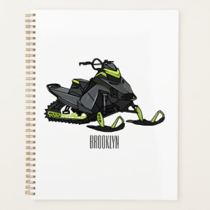Snowmobile cartoon illustration planner