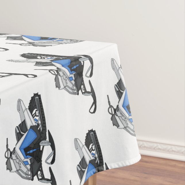 Snowmobile cartoon illustration  tablecloth (In Situ)