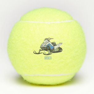 Snowmobile cartoon illustration tennis balls