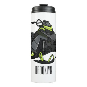 Snowmobile cartoon illustration  thermal tumbler