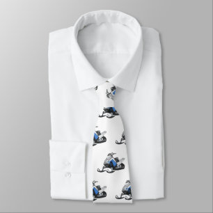 Snowmobile cartoon illustration tie