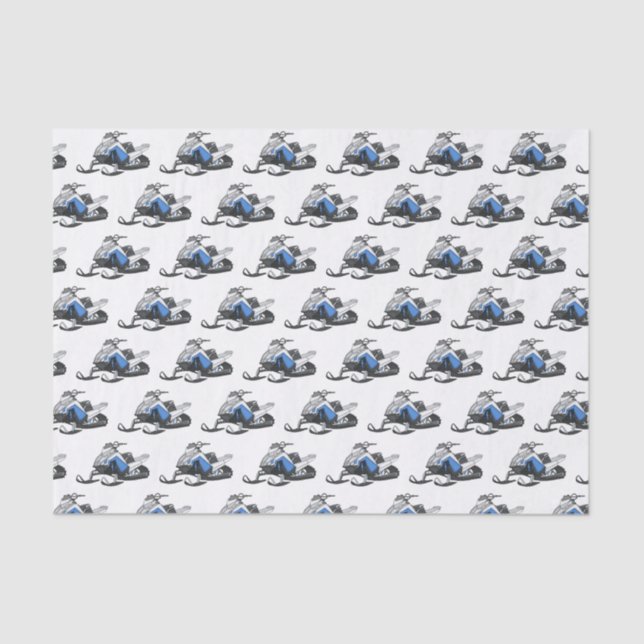 Snowmobile cartoon illustration tissue paper (Front)