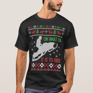 Snowmobile Christmas sweater Fun Santa Xmas Gift 