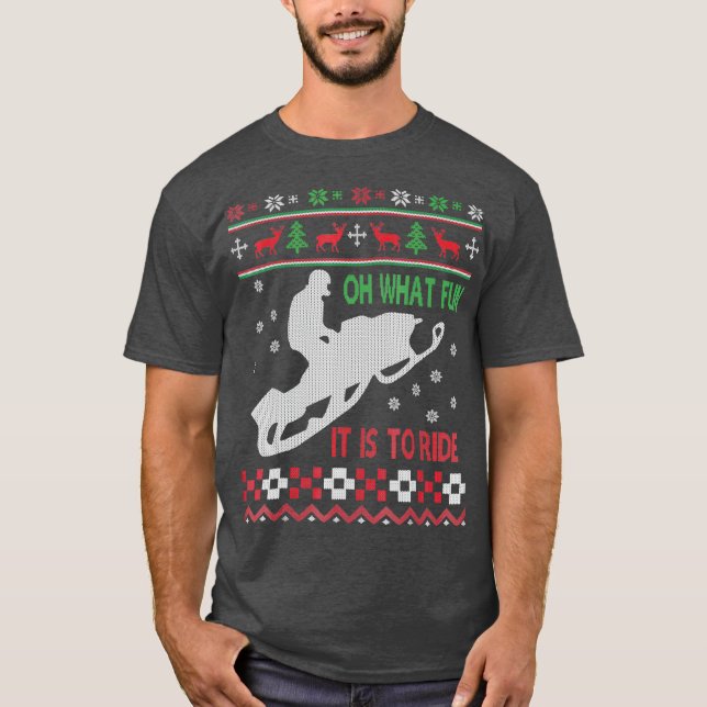 Snowmobile Christmas sweater Fun Santa Xmas Gift (Front)