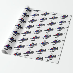 Snowmobile Christmas Wrapping Paper