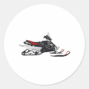 Snowmobile Classic Round Sticker