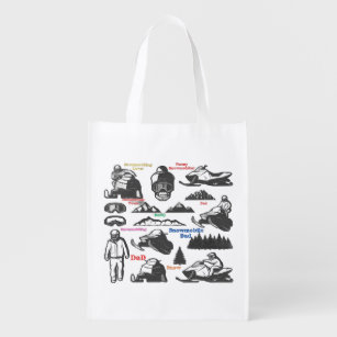 Snowmobile Dad,Snowmobile Lover  Reusable Grocery Bag