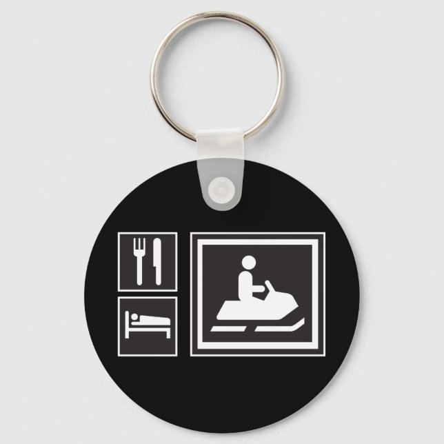 Snowmobile Fanatic - Eat, sleep, go snowmobiling! Key Ring (Front)