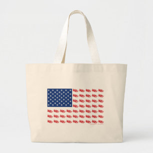 Snowmobile Flag Large Tote Bag