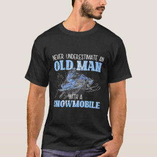 Snowmobile Gear Old Man Beard Snowmobile Helmet Sn T-Shirt