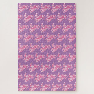 Snowmobile in Camouflage Pink Jigsaw Puzzle