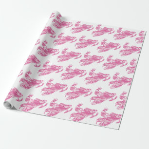 Snowmobile in Pink Camouflage Wrapping Paper