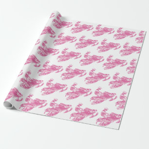 Snowmobile in Pink Camouflage Wrapping Paper
