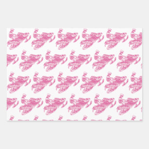 Snowmobile in Pink Camouflage Wrapping Paper Sheet