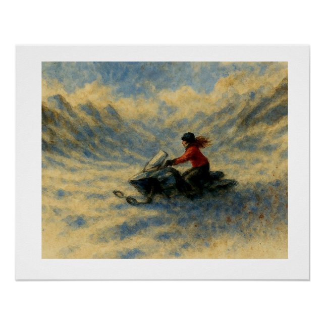 Snowmobile In The Mountains,  Poster (Front)