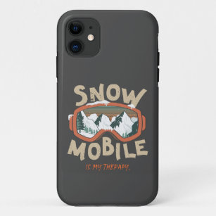 Snowmobile Is My Therapy Mountain Snow Ski Google  Case-Mate iPhone Case