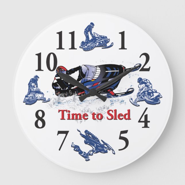 Snowmobile its Time To Sled Clock (Front)