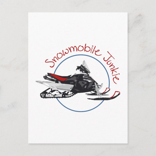 Snowmobile Junkie Postcard (Front)