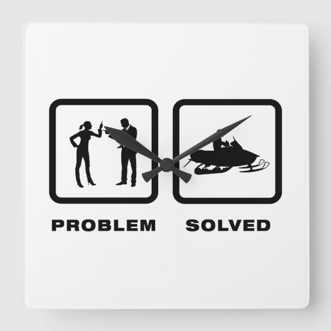 Snowmobile Lover Square Wall Clock (Front)