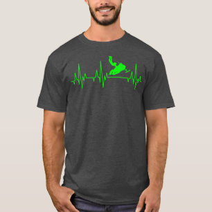 Snowmobile Motor Sledge Snow Motorcycle Heartbeat T-Shirt