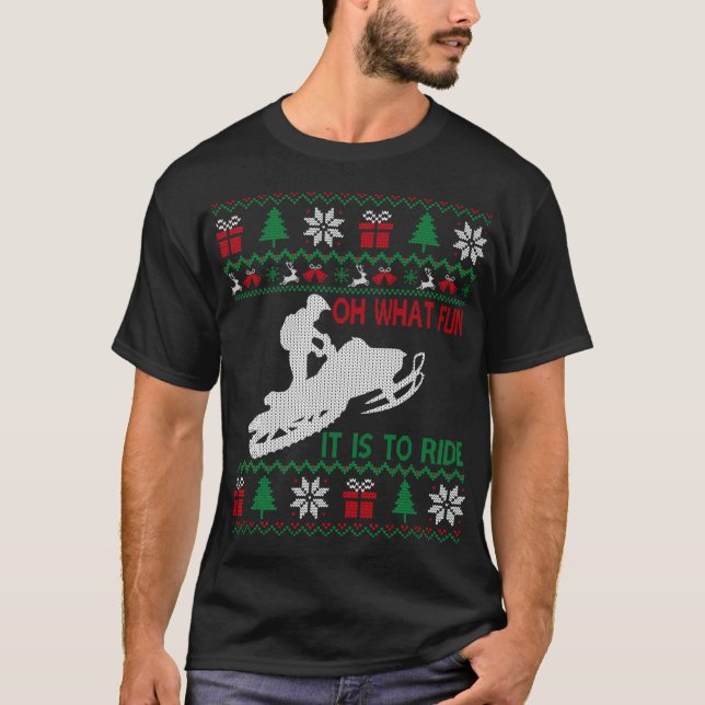 Snowmobile Oh What Fun It Is To Ride Ugly Sweater  (Front)