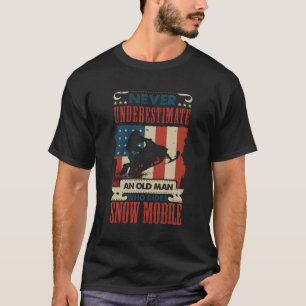 Snowmobile Old Man Winter Motor Sled Snow Outdoor T-Shirt