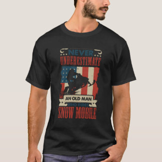 Snowmobile Old Man Winter Motor Sled Snow Outdoor T-Shirt