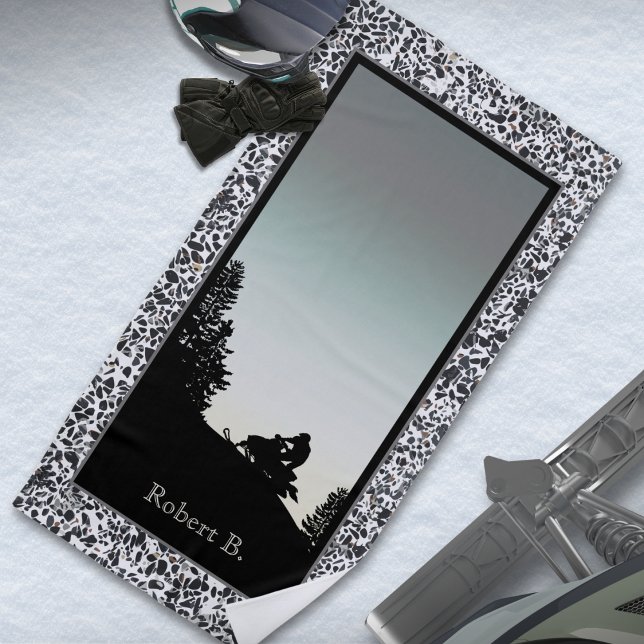 Snowmobile Pebble Black White Beach Towel (Creator Uploaded)