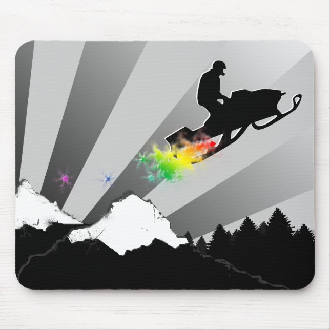 snowmobile. powder trail. mouse pad (Front)